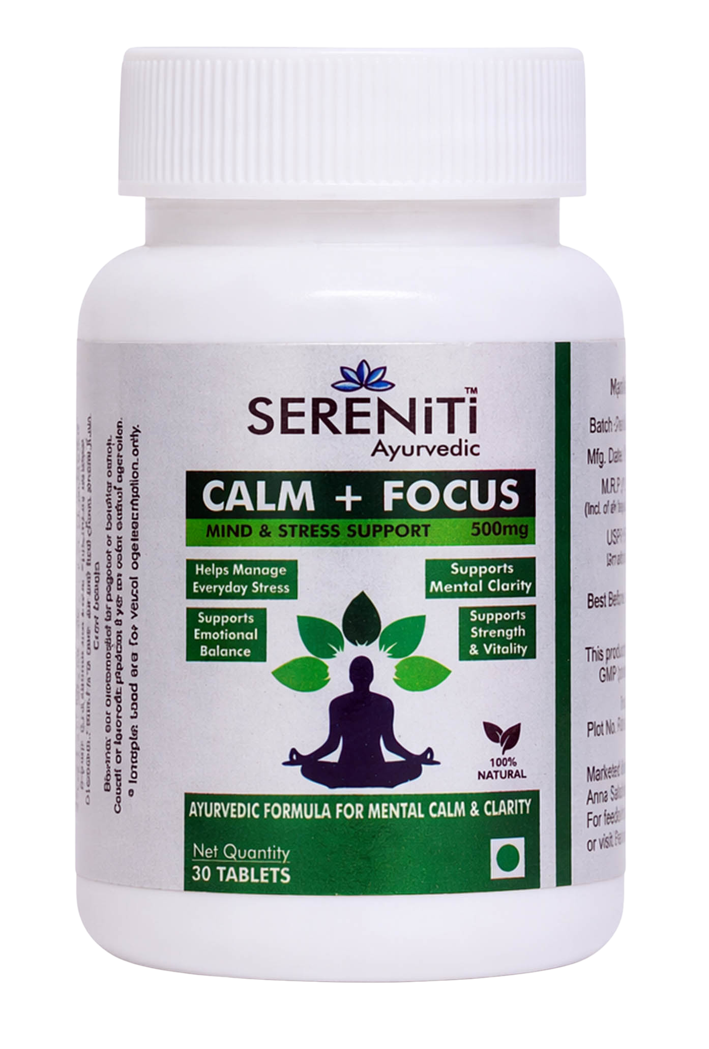 SERENITI Calm + Focus Ayurvedic Tablets